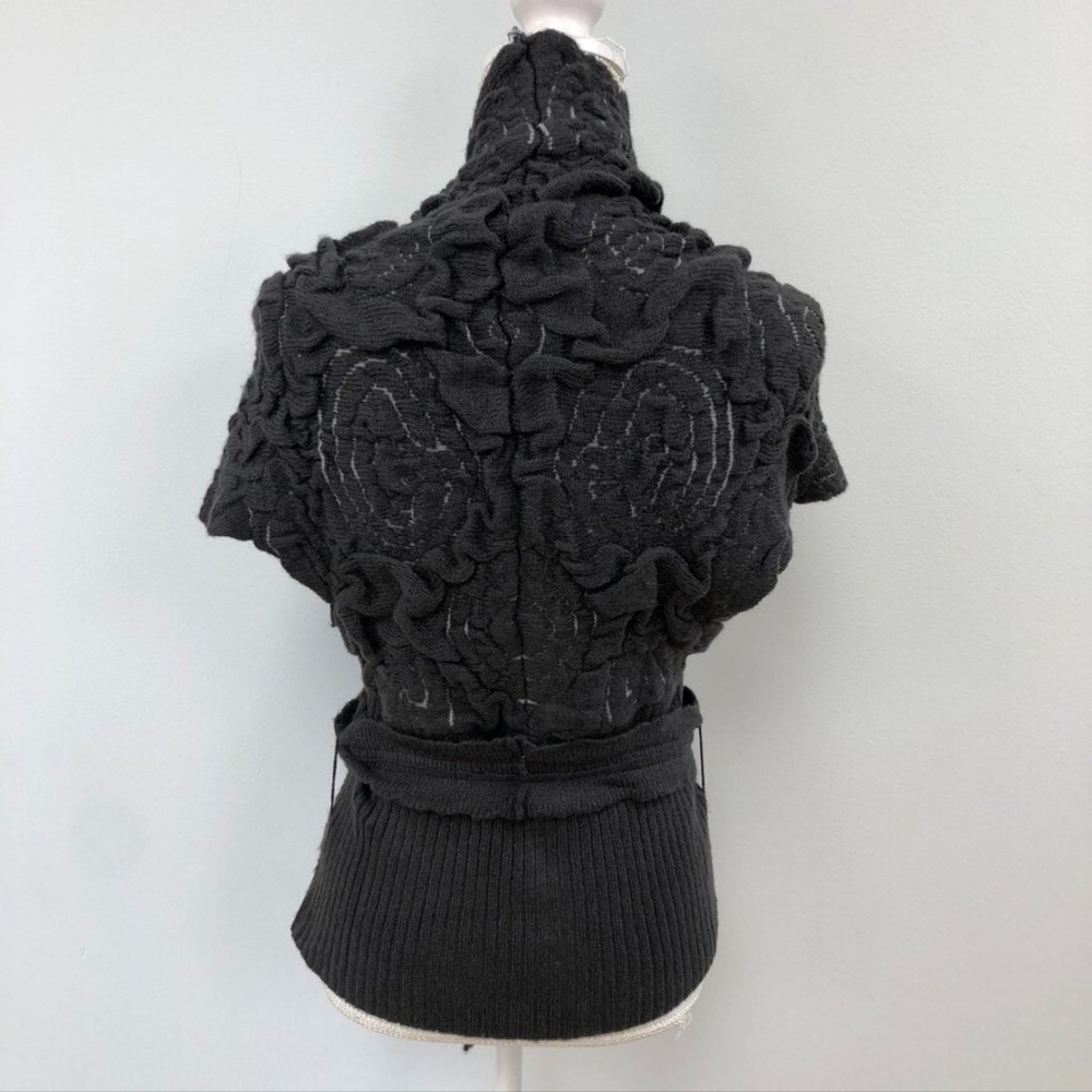Ryu Cardigan Sweater Jumper Womens Small Charcoal Gray Short Sleeve Modern - Picture 12 of 16